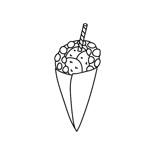 Cute and funny ice cream doodle