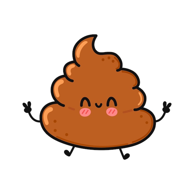 Cute funny jumping turd character