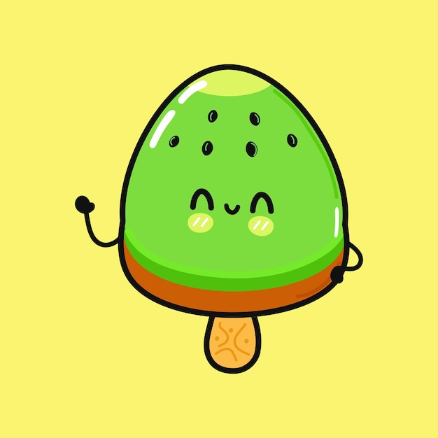 Cute funny kiwi ice cream character