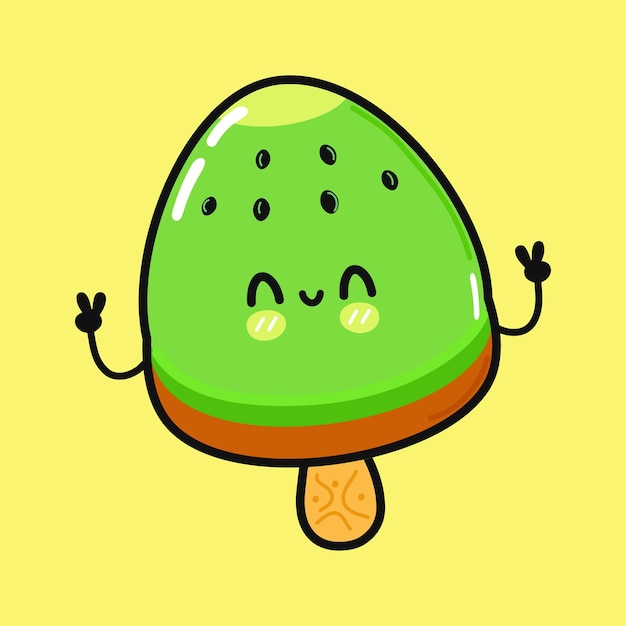 Cute funny kiwi  ice cream character