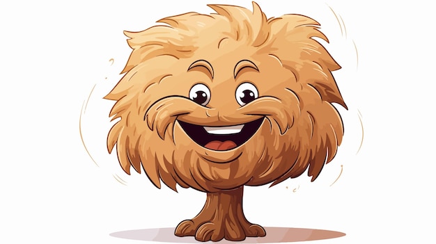 Cute and Funny Light Brown Tree Cartoon Character