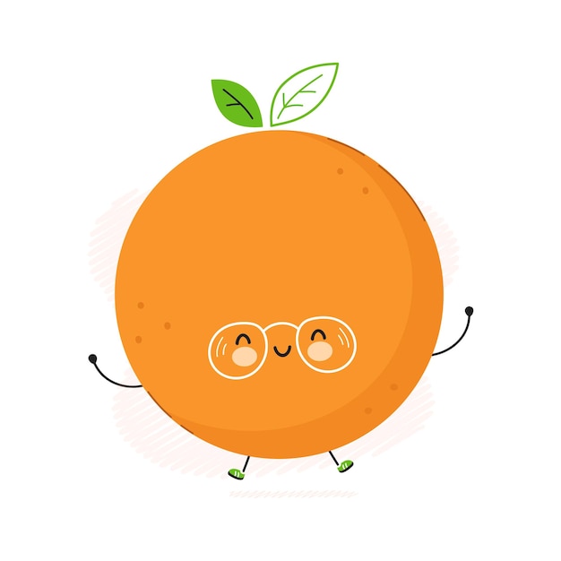 Cute funny Orange fruit character