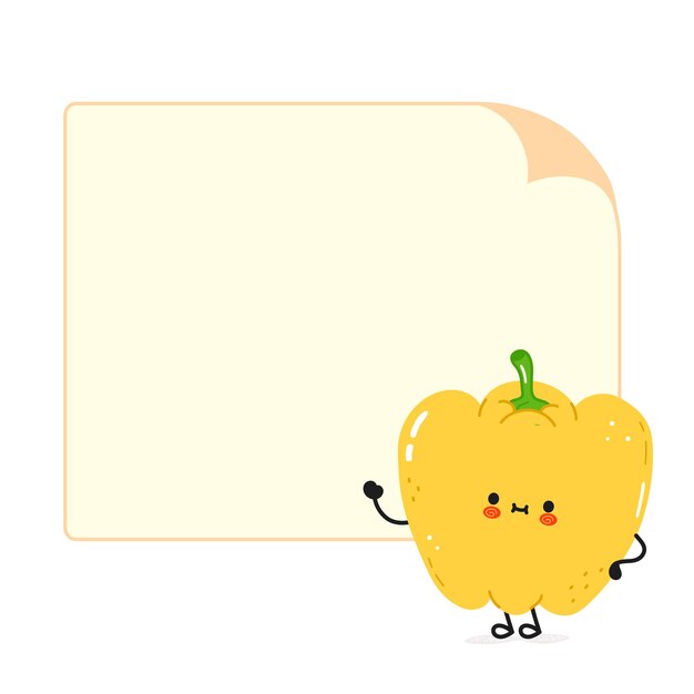 Cute funny pepper character with speech bubble