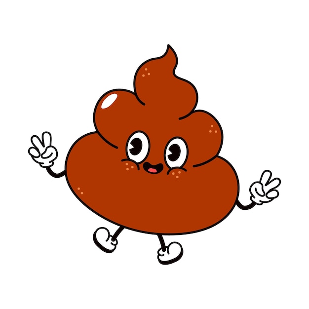 Cute funny poop jump character