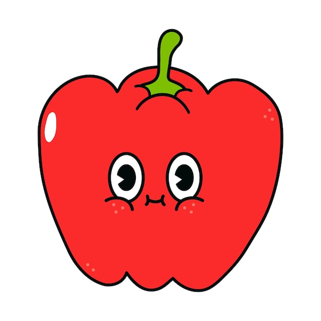 Cute funny red pepper character