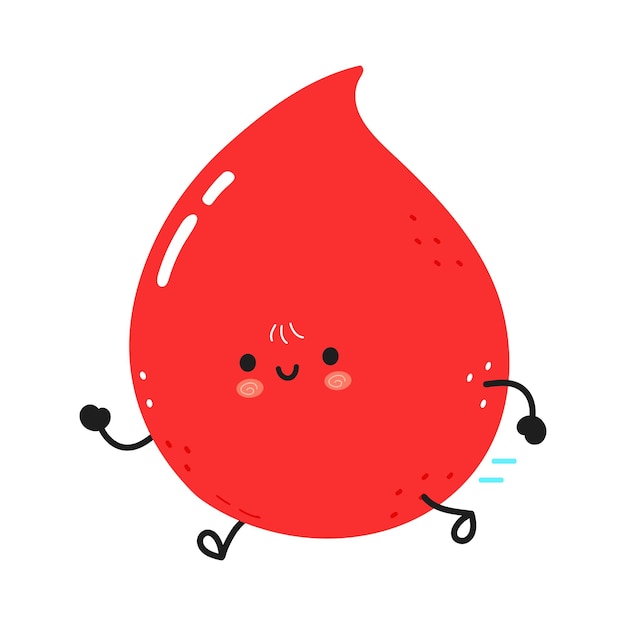 Cute funny running blood drop