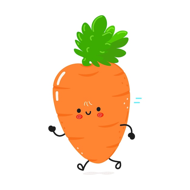 Cute funny running carrot