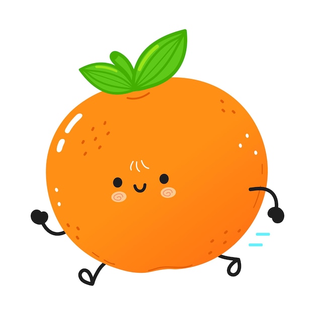 Cute funny running mandarin