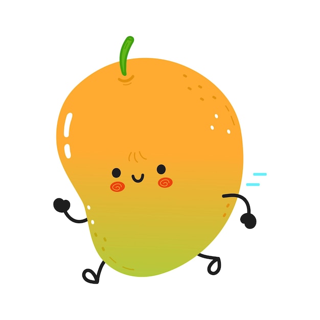 Cute funny running mango