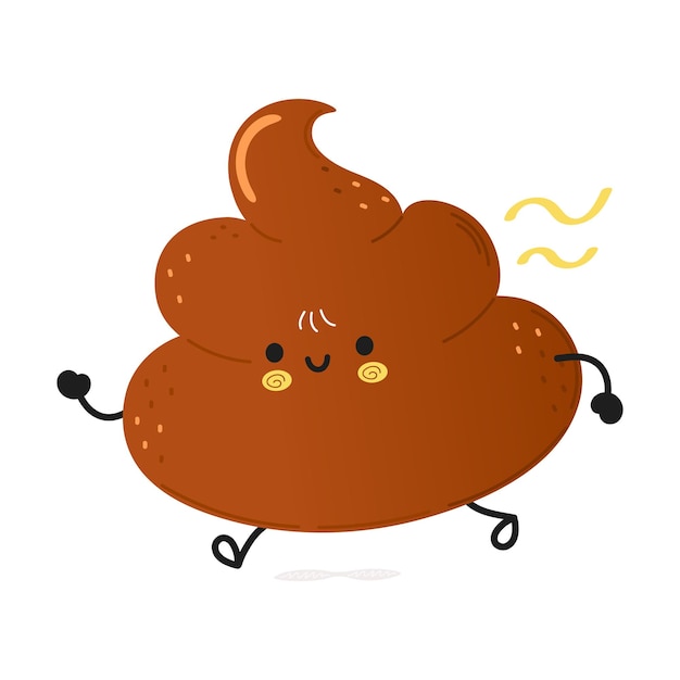 Cute funny running poop