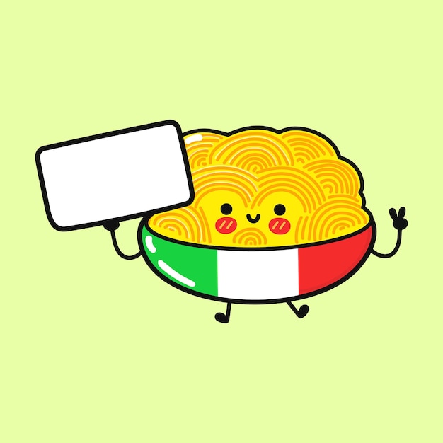 Cute funny Spaghetti with poster