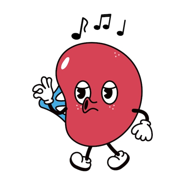 Cute funny spleen walking singing character