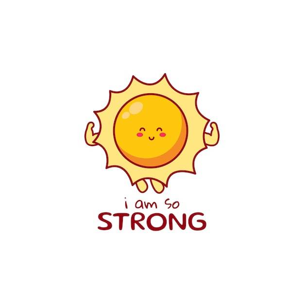 Cute funny sun character Vector hand drawn cartoon mascot character illustration icon