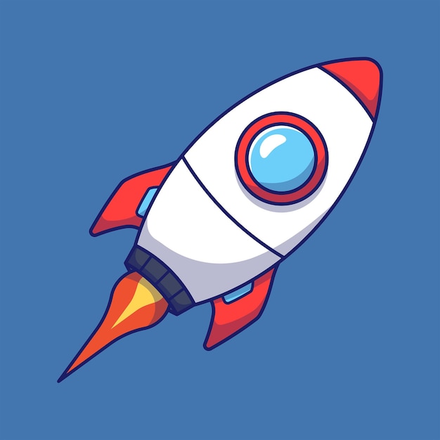 Cute futuristic rocket