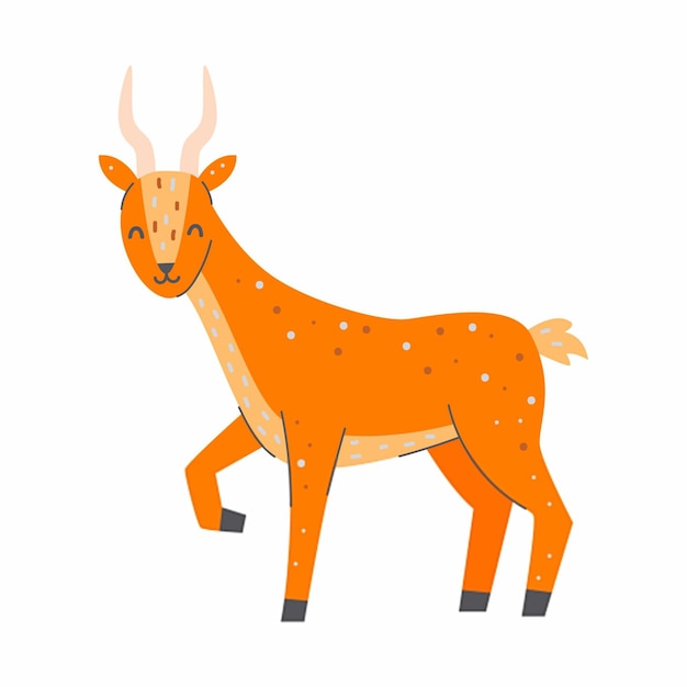 Cute gazelle on a white background vector childish illustration