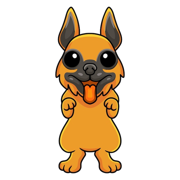 Cute german shepherd dog cartoon