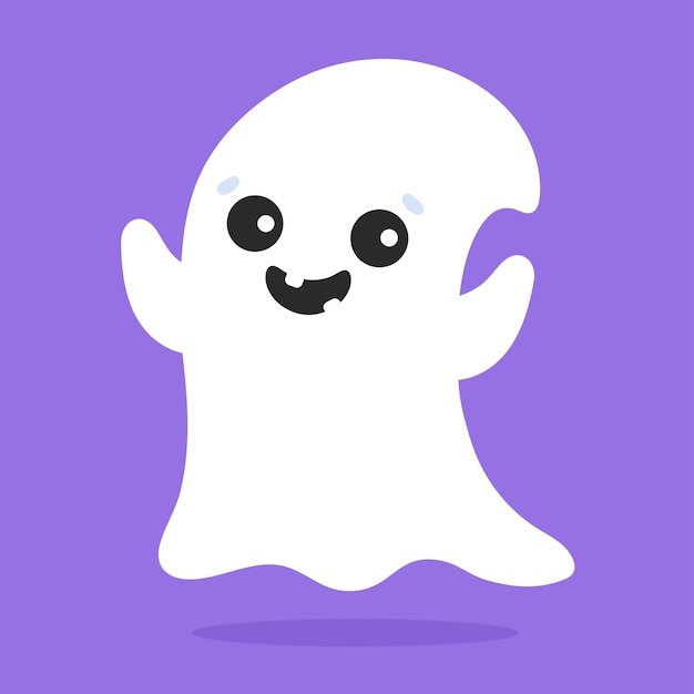 Cute ghost Cartoon character Colorful vector illustration Isolated on color background Design element Template for your design books stickers cards