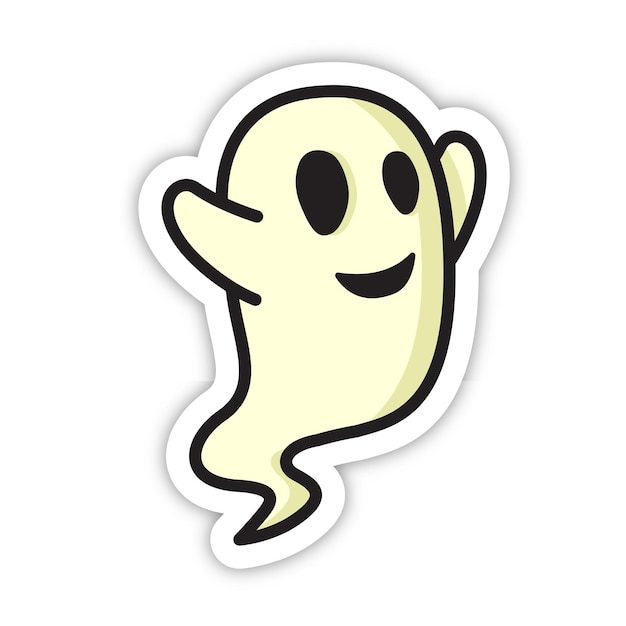 cute ghost editable vector sticker for chat app or corporate mascot