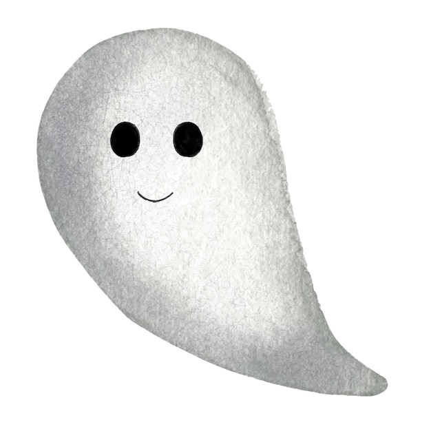 A cute ghost painted in watercolor Halloween ghosts with a face A Halloween