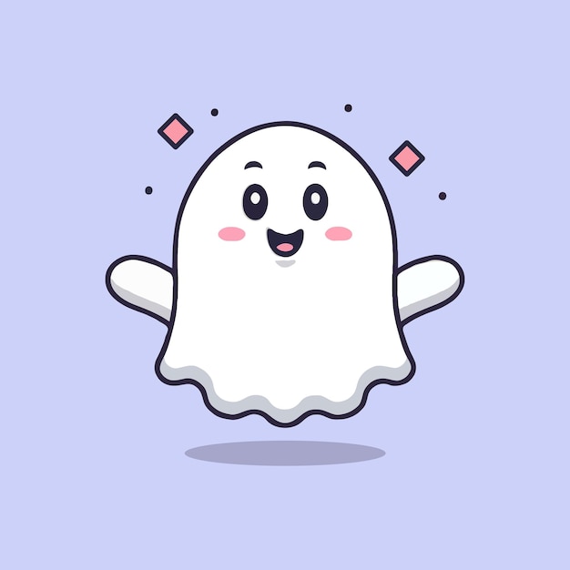 Cute Ghost With Mascot Logo