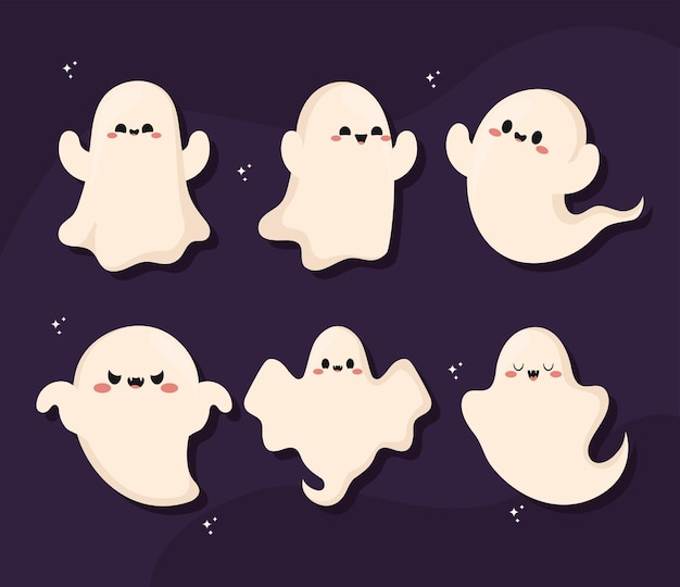 Cute ghosts set