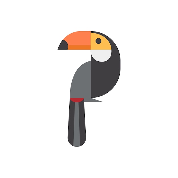 Cute giant Toucan. Flat vector illustration.