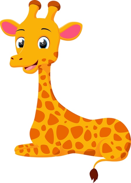 Cute Giraffe cartoon sitting