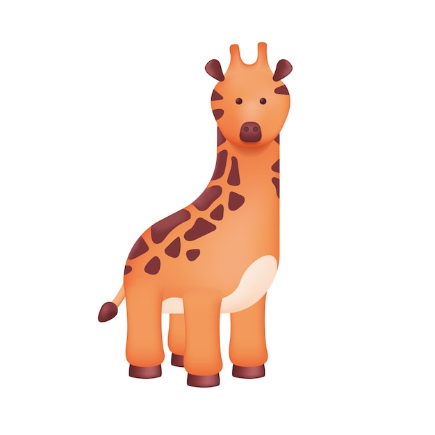 Cute giraffe toy for children 3D illustration