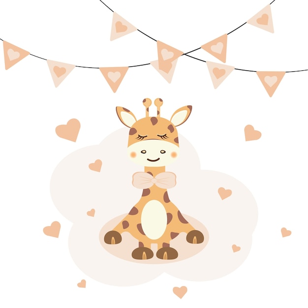 Cute giraffe with bow tie Baby shower card