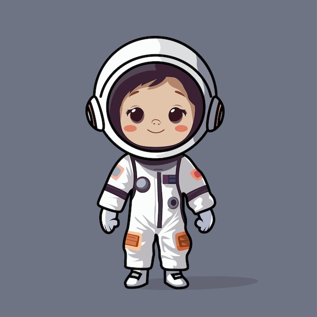 cute girl astronaut vector graphic illustration