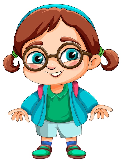 Cute girl cartoon character