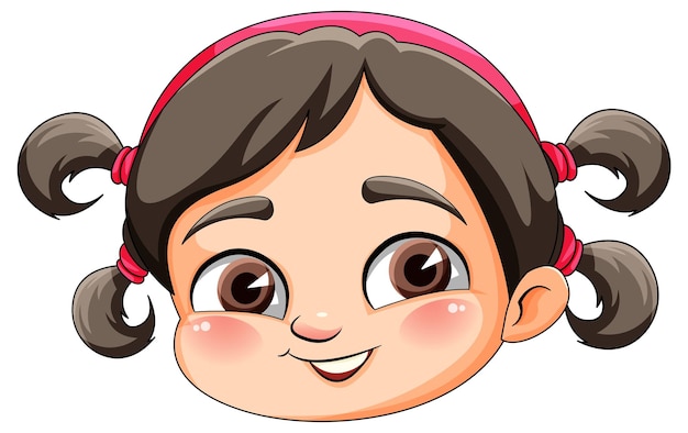 Cute girl cartoon head