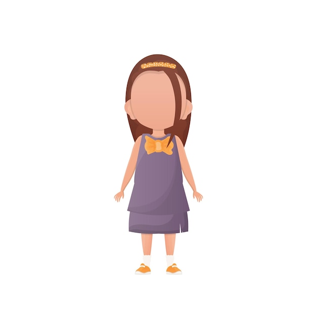 Cute girl in full growth Cartoon style Vector