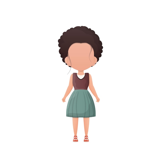 Cute girl in full growth Isolated Vector