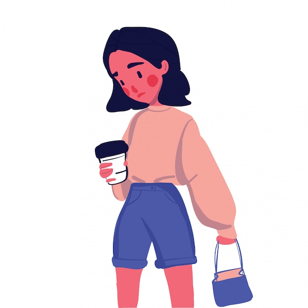 Cute girl with coffee