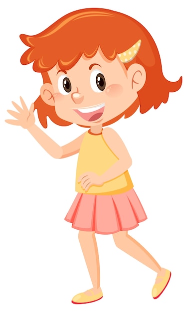 Cute girl with short hair cartoon character