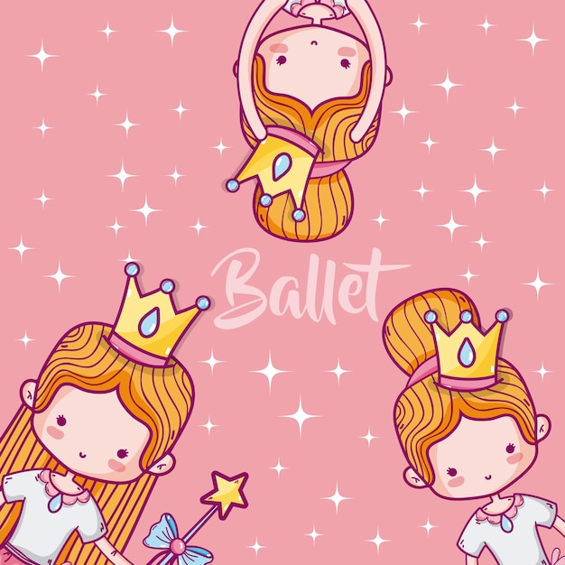 Cute girls ballet dancers frame 