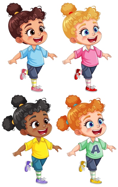 Cute girls cartoon character