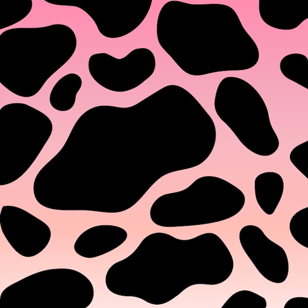 Cute glamour girly vector abstract animal fur cow spots pattern on pink gradient background fabric