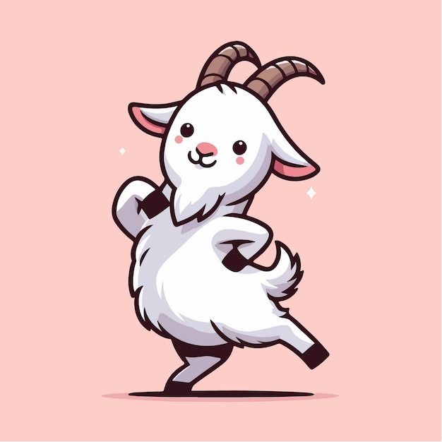 cute goat cartoon character mascot