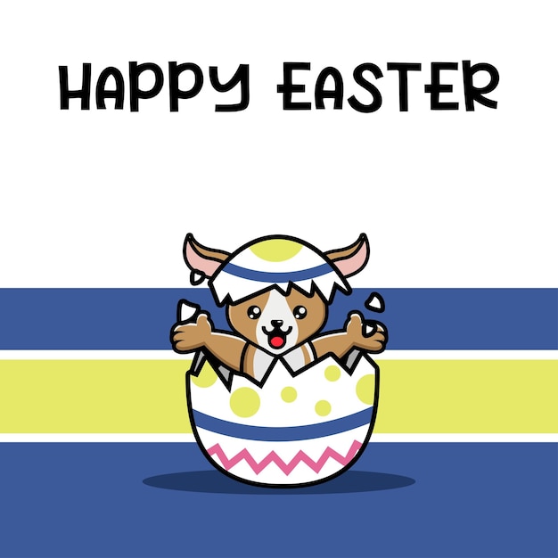 Cute goat happy easter background