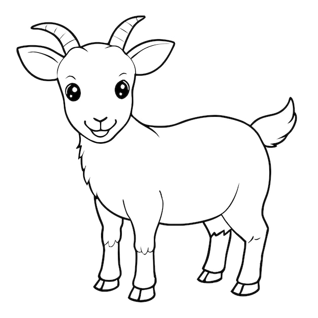 cute goat vector line art