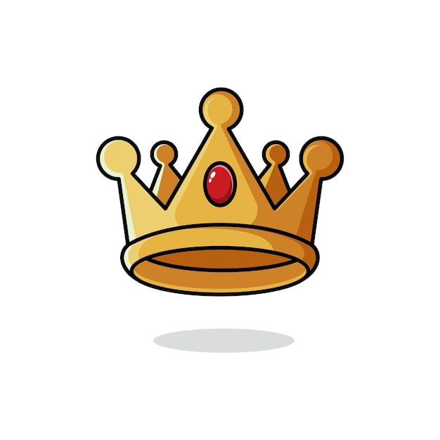 cute golden cartoon crown for mascot icon