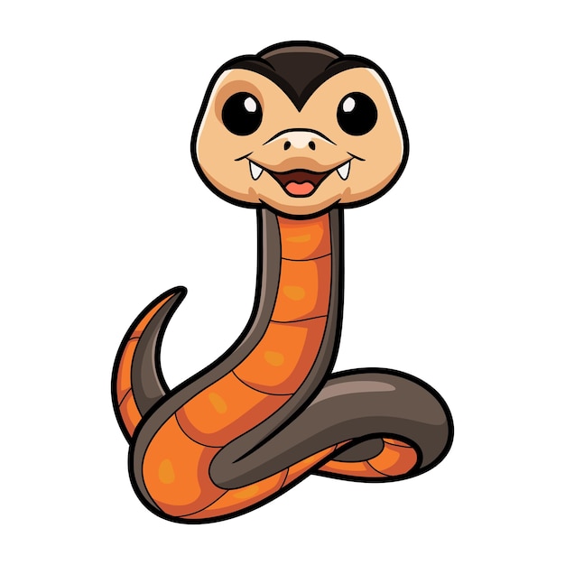 Cute golden crowned snake cartoon