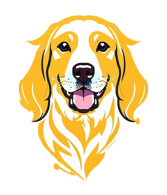 Cute Golden Retriever of Dog Breed Vector Illustration with white background