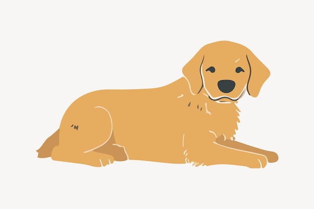 Vector cute golden retriever dog illustration vector