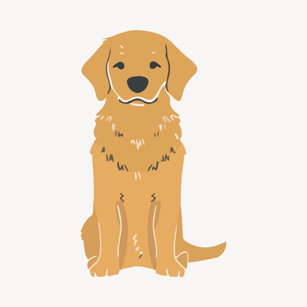 Vector cute golden retriever dog illustration vector