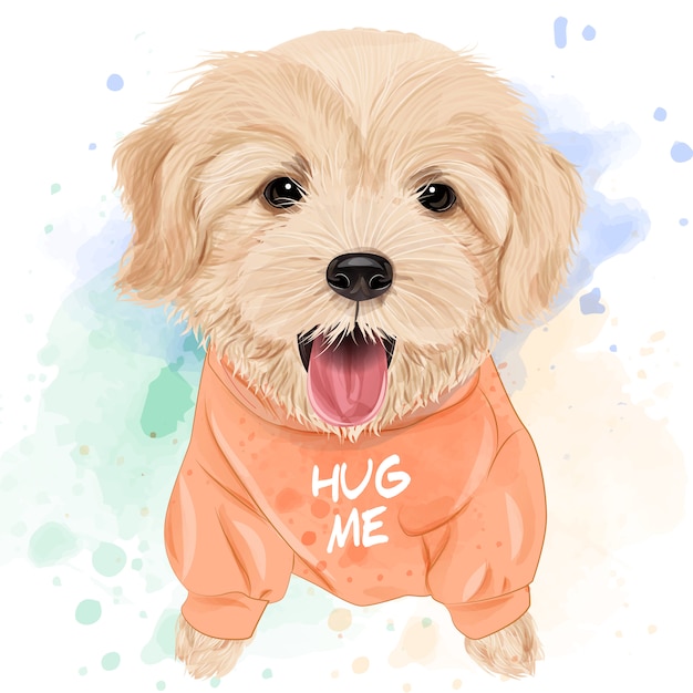 Cute Golden Retriever watercolor 