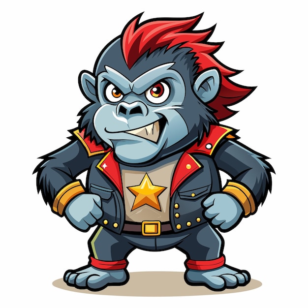 Vector cute gorilla cartoon character animal icon