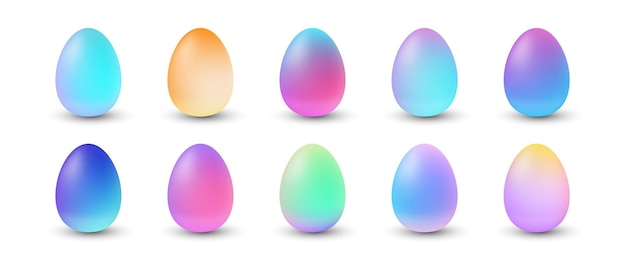 Cute gradient color easter eggs collection